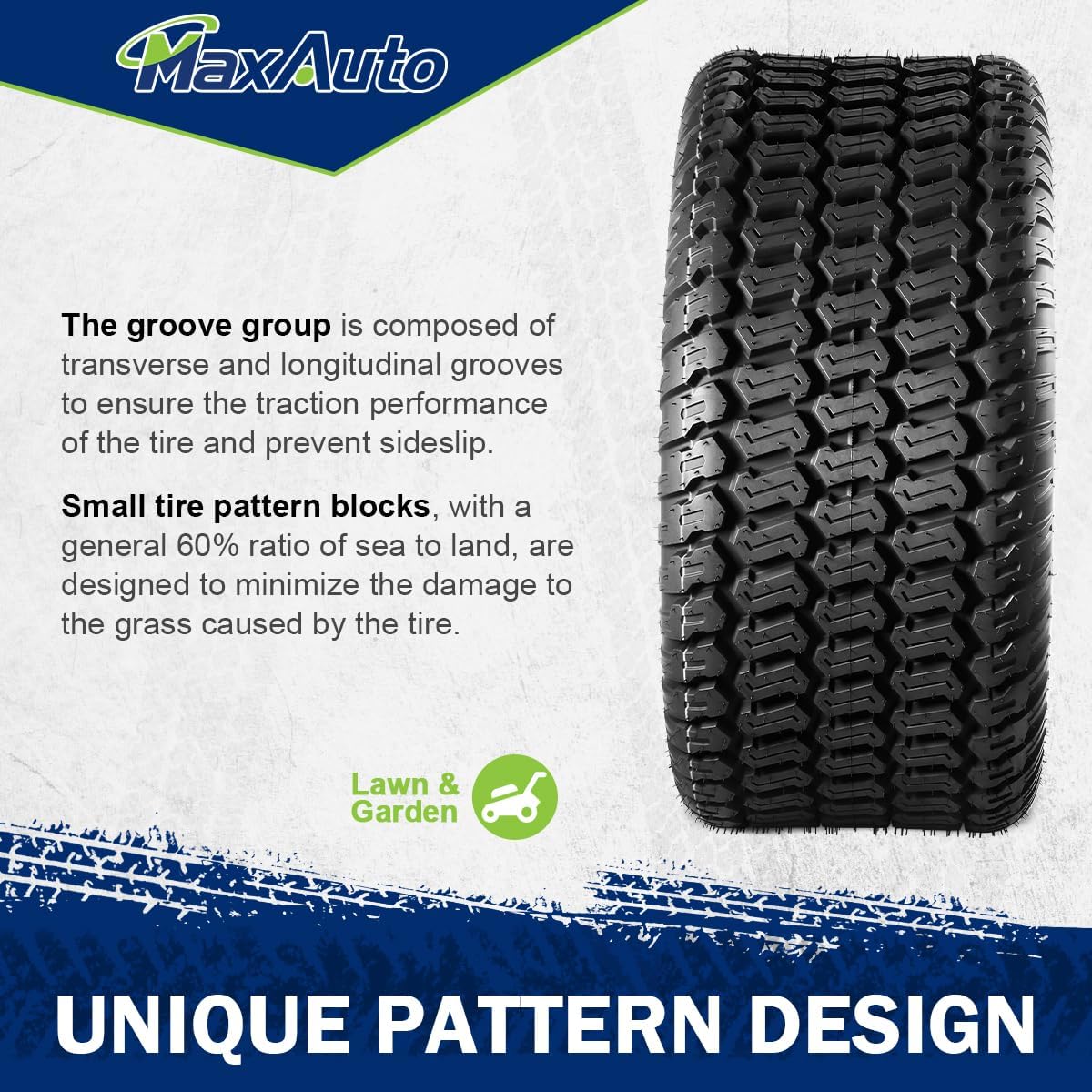 MaxAuto 2PCS 23x10.50-12 Turf Tires 23x10.5x12 Lawn Mower Golf Cart Garden Tractor Tire, 4PR Tubeless