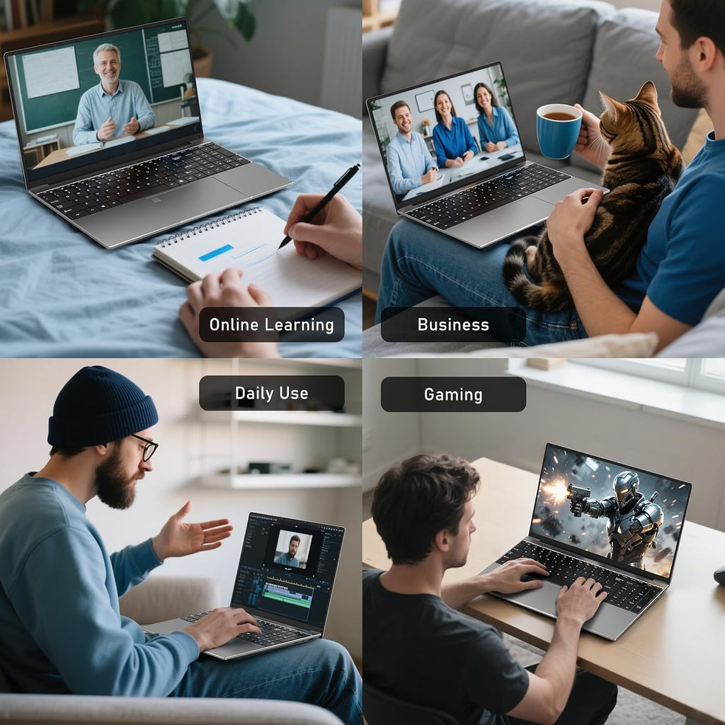 Gaming Laptop Computer, 17.3 Inch Lap Top PC Windows 11 Pro 2026, N150 (Up to 3.6GHz), 16GB RAM 1TB SSD, Integrated Graphics (1GHz), 1920x1080 Display, 46.2Wh, WiFi 5 /BT4.2, Backlit Keyboard