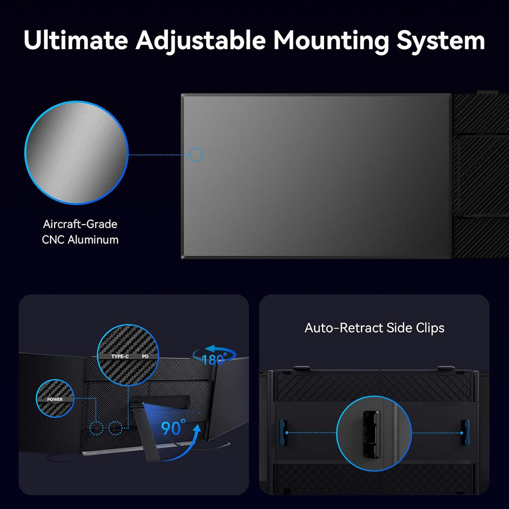 15.3' Laptop Screen Extender Portable, One Cable Connection Double Laptop Monitor FHD 1080P IPS, Ultra Thin Dual Monitor for 13-17' Laptops, Plug&Play Compatiable with Win/Mac/Chrome/Android/Switch