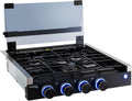 RecPro RV Built In Gas Cooktop | 2 Burner or 3 Burner | RV Cooktop Stove | 6,500 and 8,000 BTU Burners | Cover Included (3 Burner Black)