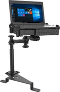 RAM MOUNTS No-Drill Laptop Mount for 2015–2026 Ford F-150 & 2017–2026 F-250–F-550, Seat Bolt Vehicle Mount with Dual Swing Arm, Adjustable Tele-Pole and Tough-Tray for 10'-16' Laptops RAM-VB-195-SW1