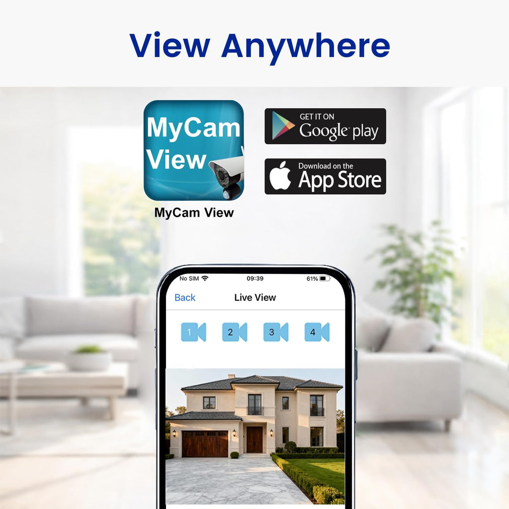 CasaCam GuardianCam Air | 7' Touchscreen Monitor with 2 Spotlight HD Cameras | Wireless Security Camera System, AC Powered, Two-Way Audio, Free APP, SD Card and Battery Installed, Model VS1002