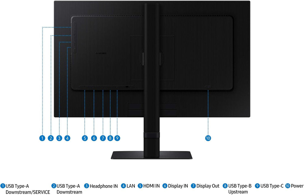 SAMSUNG 24' ViewFinity S6 (S60UD) Series QHD High Resolution Computer Monitor, 100Hz, HDR10, USB-C, Built-In LAN Port, Daisy Chain Support, Easy Setup, Height Adjustable Stand, LS24D606UANXZA, 2024