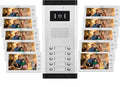 Wired Video Apartment Intercom System,2/3/4/5/6/8/10/12 Units Family 7 inch Monitor Video Door Phone Kit,Indoor Outdoor Video Doorbell,2 Way Audio for Home (1 Doorbell + 10 Monitor)