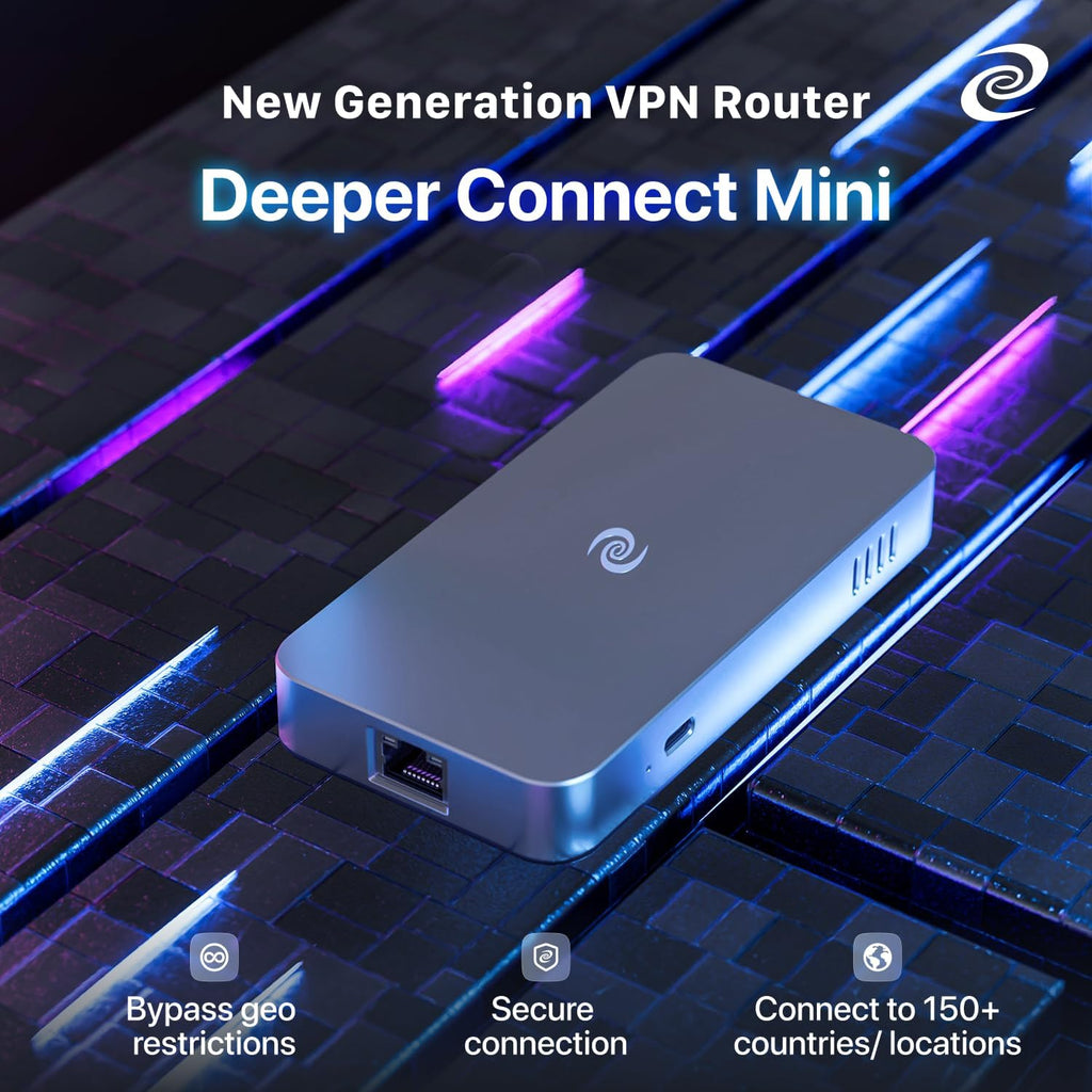 Deeper Connect Mini(2020 Version) DPN Router, 1Gbps ARM64 Quad Core Hardware Gateway with Layer 7 Firewall, Smart Routing, Multi Device Coverage and Lifetime Decentralized Privacy VPN Router