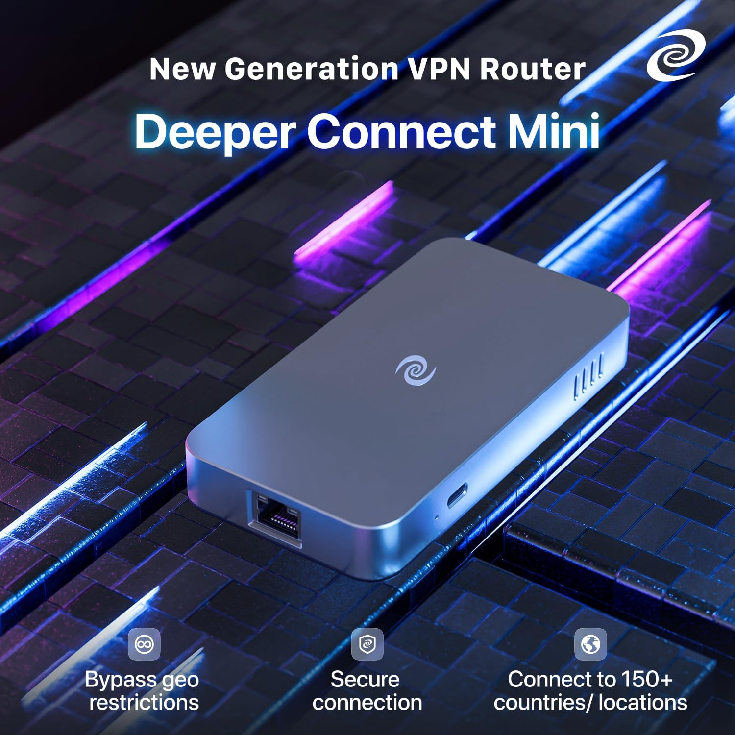 Deeper Connect Mini(2020 Version) DPN Router, 1Gbps ARM64 Quad Core Hardware Gateway with Layer 7 Firewall, Smart Routing, Multi Device Coverage and Lifetime Decentralized Privacy VPN Router