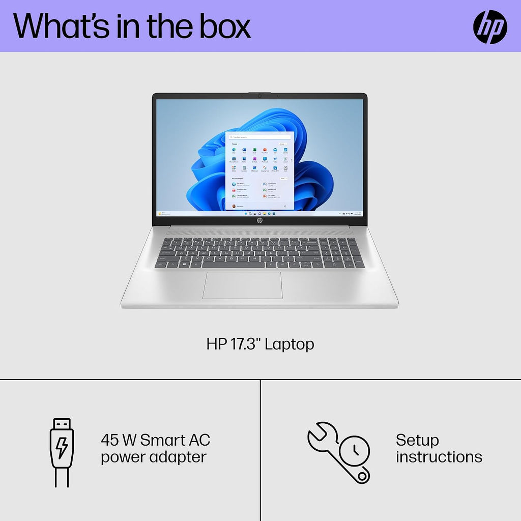 HP 17 inch Touchscreen Laptop Computer Business, MS Office, 17.3' HD+ Display, Intel 10-Core i7-150U(up to 5.4 GHz), Backlit Keyboard, Wi-Fi 6, Windows 11 Pro(32GB RAM|1 TB SSD)