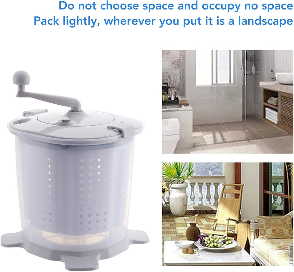 Portable Mini Washing Machine, 1200RPM Fast Dry Manual Hand Clothes Washer, Small Clothes Folding Washing Machine for Underwear Baby Clothes Socks (Nordic Grey)