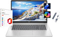 HP 17.3' Full HD Laptop, with Free Lifetime Microsoft Office 2024, AMD Ryzen 5 7520U, 8GB LPDDR5 RAM, 256GB SSD, AMD Radeon, Windows 11 Pro, Natural Silver, Wi-Fi 6, Copilot, with USB Hub