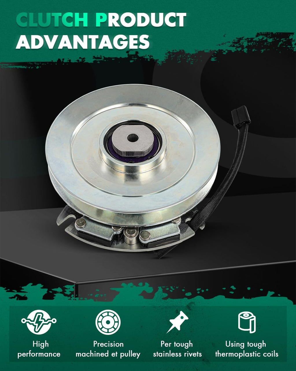 SCITOO Lawn Mower Clutch, PT0 Clutch Fits for Stens 255-207,for Toro 109-9282,for Encore/for Worldlawn 523434,for Rotary 11825,for Bolens/for Cub Cadet/for Sears Craftsman 717-04967