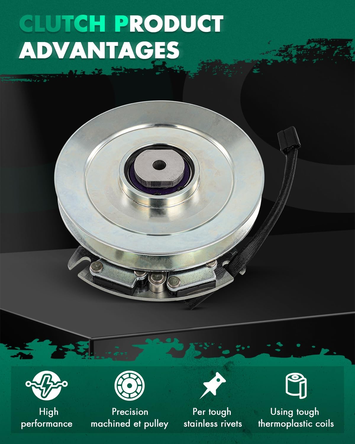 SCITOO Lawn Mower Clutch, PT0 Clutch Fits for Stens 255-207,for Toro 109-9282,for Encore/for Worldlawn 523434,for Rotary 11825,for Bolens/for Cub Cadet/for Sears Craftsman 717-04967