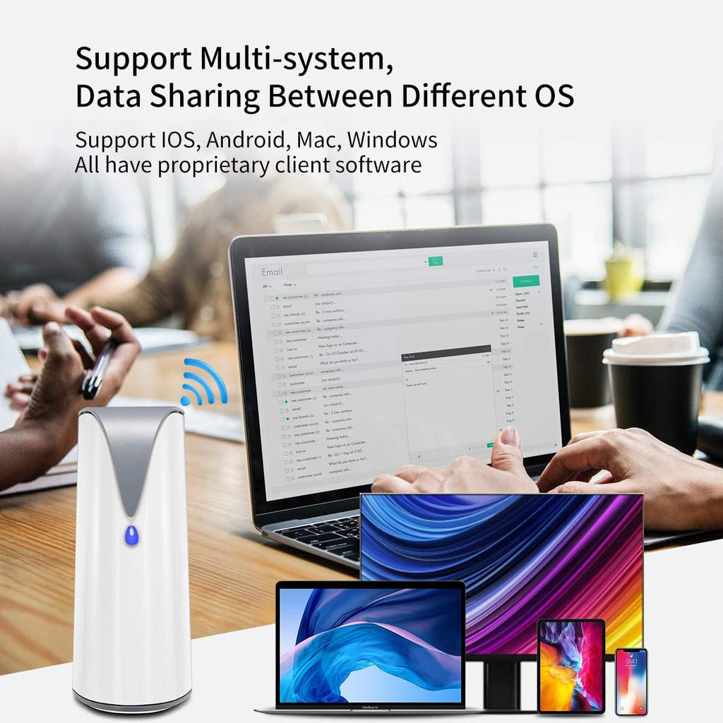 SSK 4TB Personal Cloud Network Attached Storage Support Wireless Remote Access, Home Office NAS Storage with Hard Drive Included for Phone/Tablet PC/Laptop Auto-Backup (Not Support WiFi Connection)