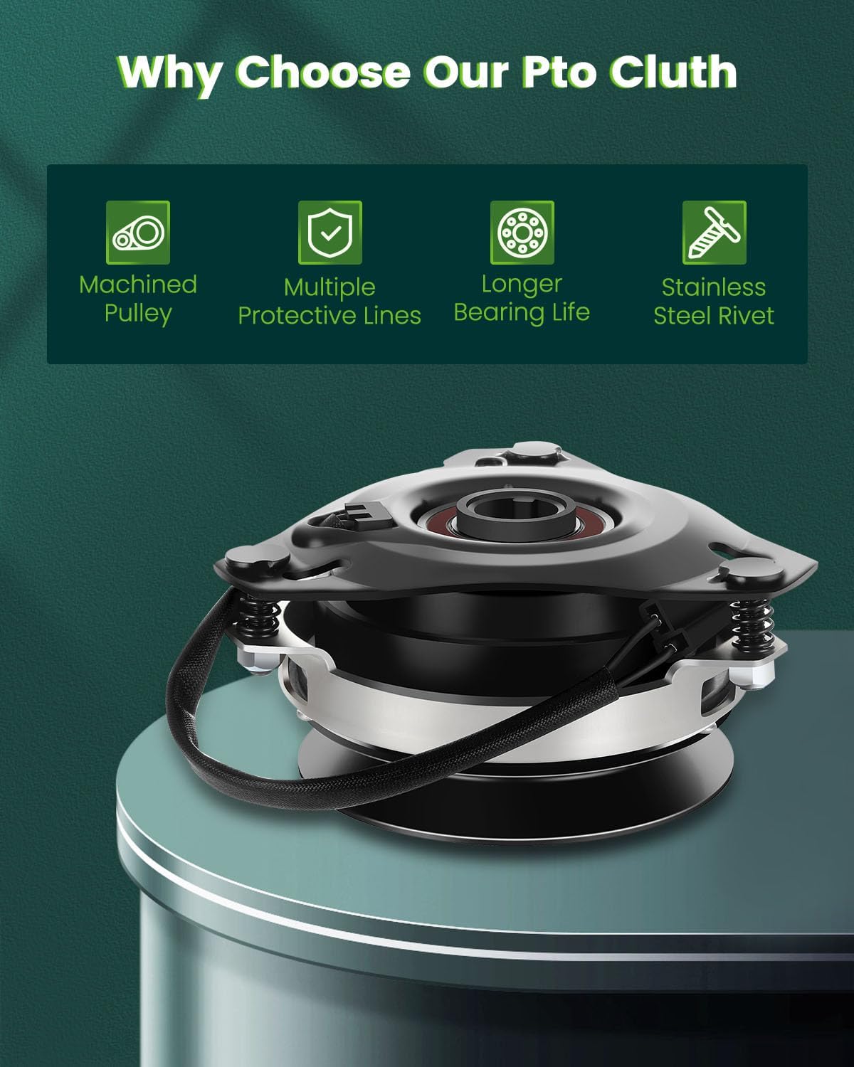 SCITOO New Electric Lawnmower PTO Clutch Fit for John Deere: AM100979, AM115090, AM118969, AM122969 / for Warner: 5215-170, 5215-35 / for Xtreme: X0407