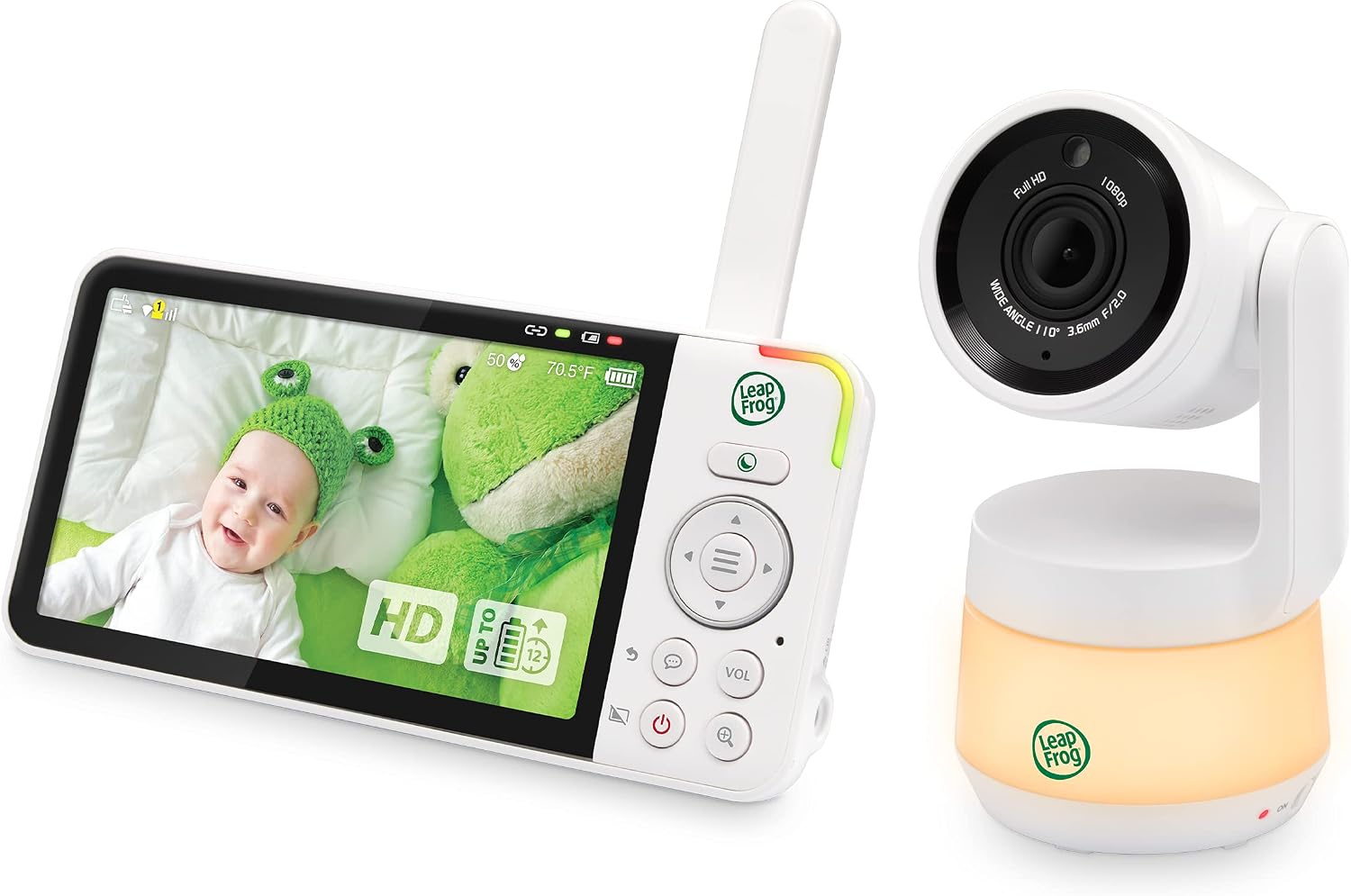 LeapFrog LF925HD Baby Monitor with Camera and Audio,1080p WiFi Remote Access Baby Monitor, 360° Pan & Tilt Camera, 8X Zoom, 5' 720p HD Display, Color Night Light &Vision, Two-Way Talk