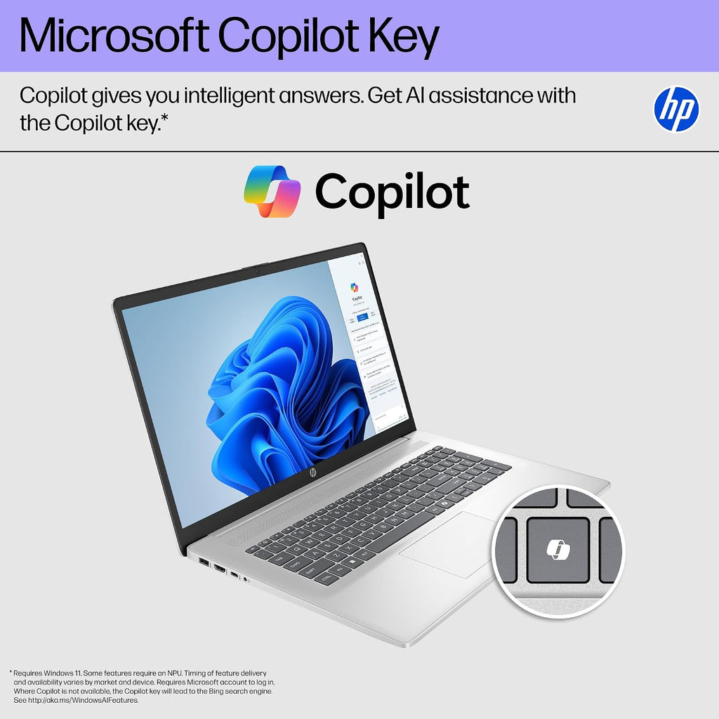 HP 17.3 Touchscreen Laptop for Business, AMD Ryzen 5 Processor, 16 GB RAM, 1 TB SSD, 17.3' HD+ Anti-Glare, Wi-Fi 6, Copilot-AI, 128 GB USB Flash Drive, HP Fast Charge, Windows11 Pro, W/REDRAGON Mouse