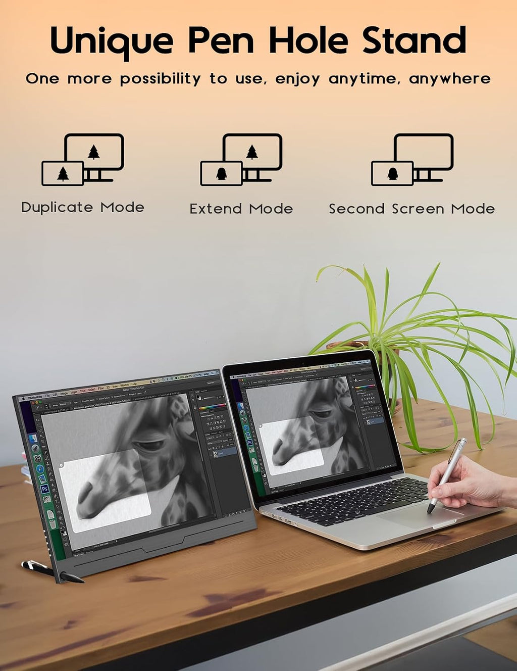 ZSCMALLS 4K Portable Monitor, 15.6' 3840 * 2160 Laptop Extended Monitor, 1500:1 100% sRGB USB-C HDMI Portable Gaming Monitor HDR Travel Monitor with Speakers & Smart for Laptop PS5/4 Xbox Switch