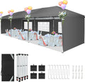 COBIZI 10x30 Pop Up Canopy Tent with 5 Sidewalls Party Tents for Parties Wedding Backyard Waterproof Outdoor Commercial Canopy Event with Sandbags, Gray