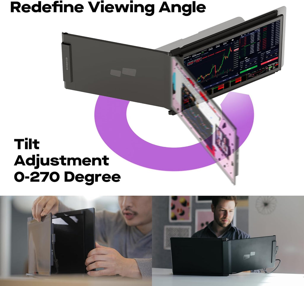 Portable Monitor for Laptops, New Mobile Pixels Duex Plus DS 13.3' FHD 1080P Laptops Screen Extender, USB Type-C/HDMI Plug and Play Laptop Extended Monitor, Windows/macOS/Android/Switch Compatible