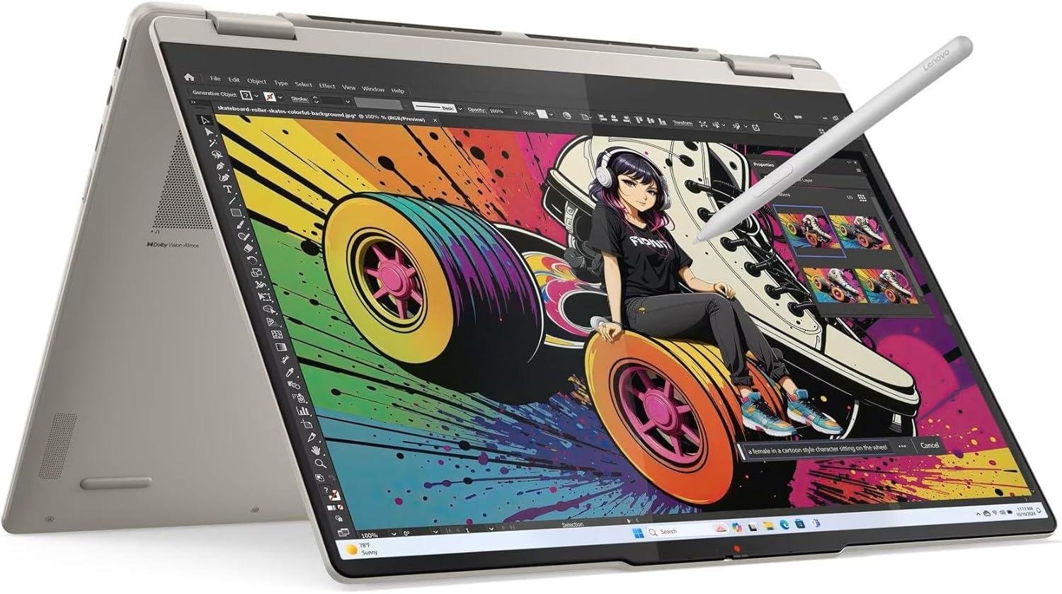 Lenovo Yoga 7 2-in-1 2025 Copilot+ PC with 14' OLED HDR 500 True Black 100% DCI-P3 Touchscreen, AMD Ryzen AI 7 350 Processor, 16GB LPDDR5X-7500MT/s Memory, 1TB SSD, Wi-Fi 7, Yoga Pen, and Win11 Pro