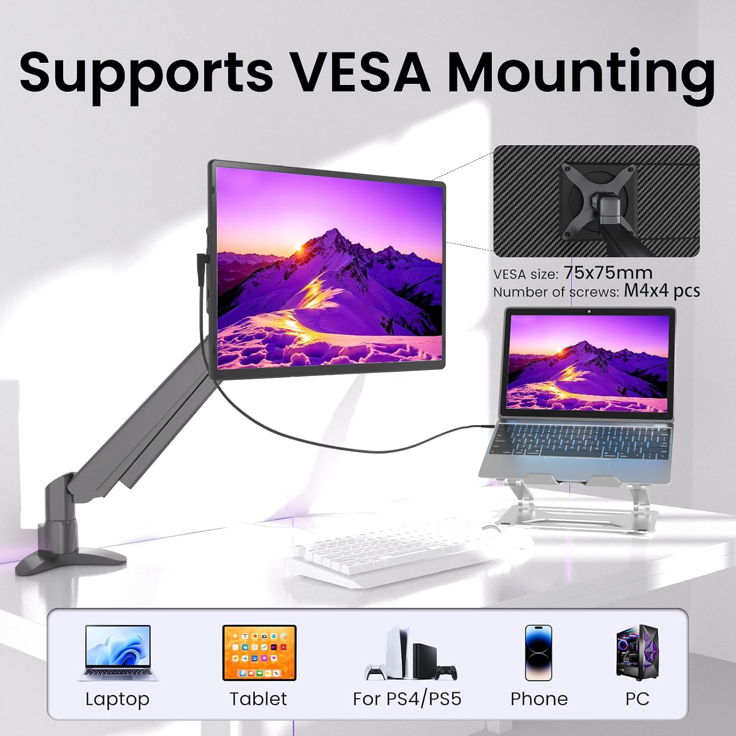 Laptop Screen Extender Portable Monitor - Dual 16' 1200P FHD Travel Monitor Fit for 13-17' Laptops Plug & Play 360° Rotating Detachable Stand Height Adjustable for Travel/Work/Study