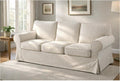 Heavy Duty UPPLAND (Not EKTORP) Sofa Cover Replacement Compatible with IKEA UPPLAND 3 Seat Sofa, Loveseat, Armchair, Sectional Corner, or Footstool Slipcover Only (Uppland 3 Polyester Beige)