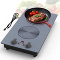 GlHETKUT Induction Cooktop,110V 2300W double burner hot plate with LED Touch Screen,9 Power Levels,Kids Lock & Timer,knob and touch control 2 burner induction cooktop