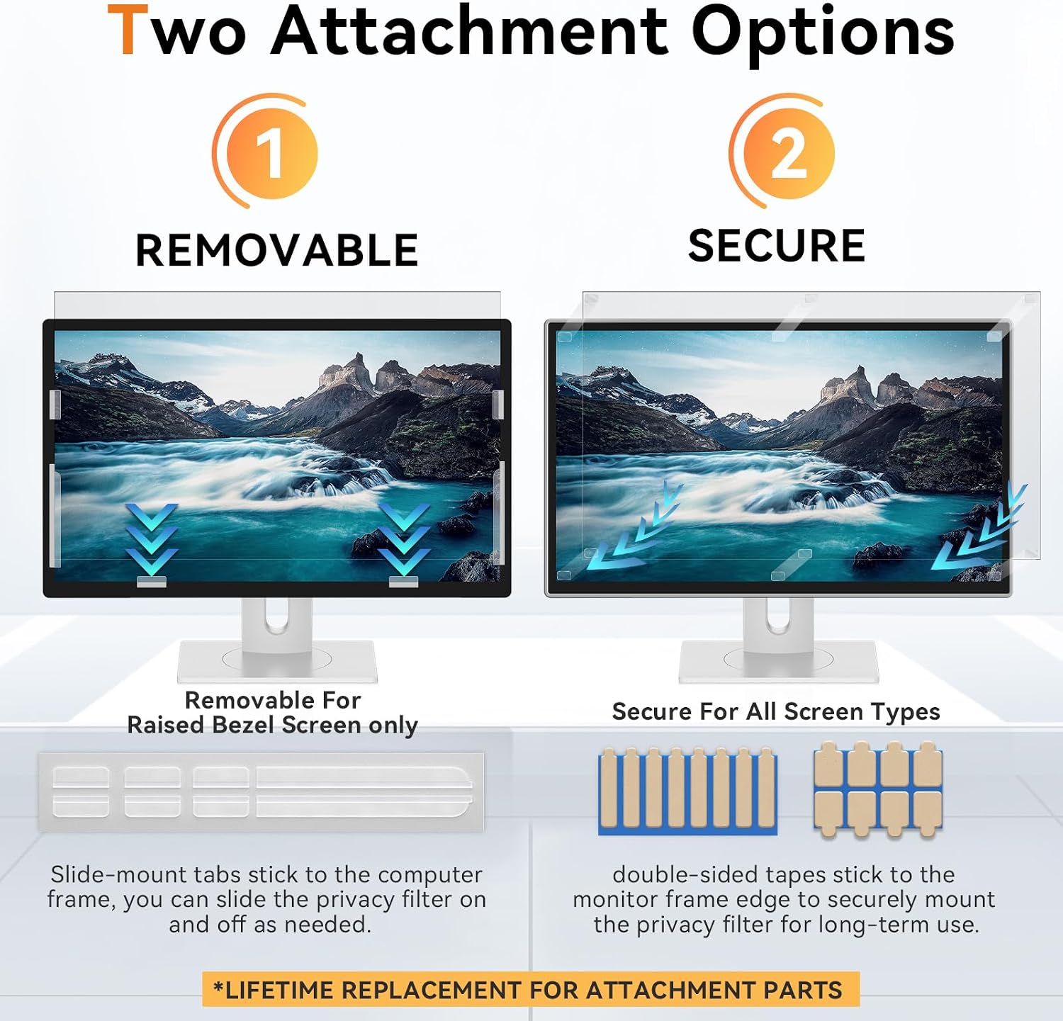 [2 Pack] 31.5 Inch Computer Privacy Screen for 16:9 Aspect Ratio Widescreen Monitor, Eye Protection Anti Glare Blue Light Computer Monitor Privacy Filter, Removable Anti-Scratch 31in Protector Film