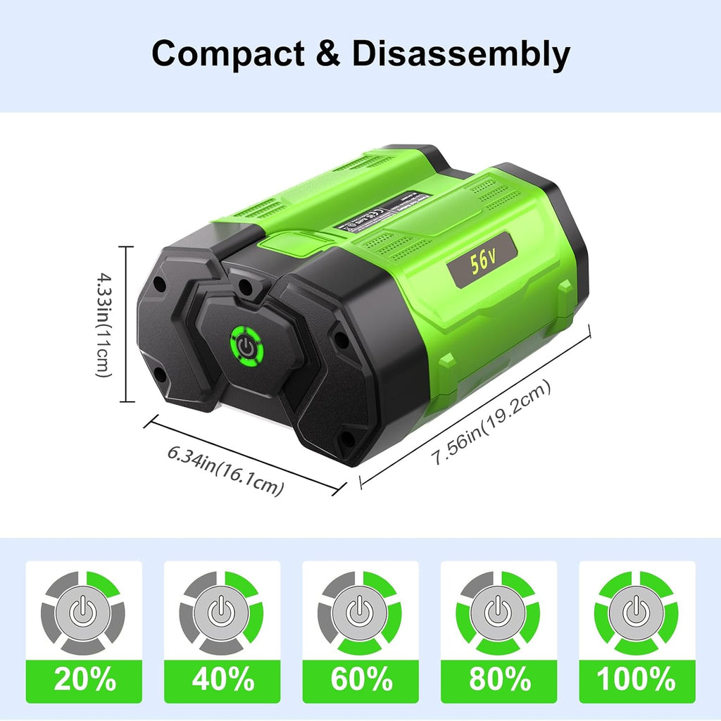 2Pack 7.5Ah Lithium-ion Replacement Batteries Compatible with EGO 56V Battery BA2800T BA4200T BA1400 BA5600T EGO 56 Volt Power Tools
