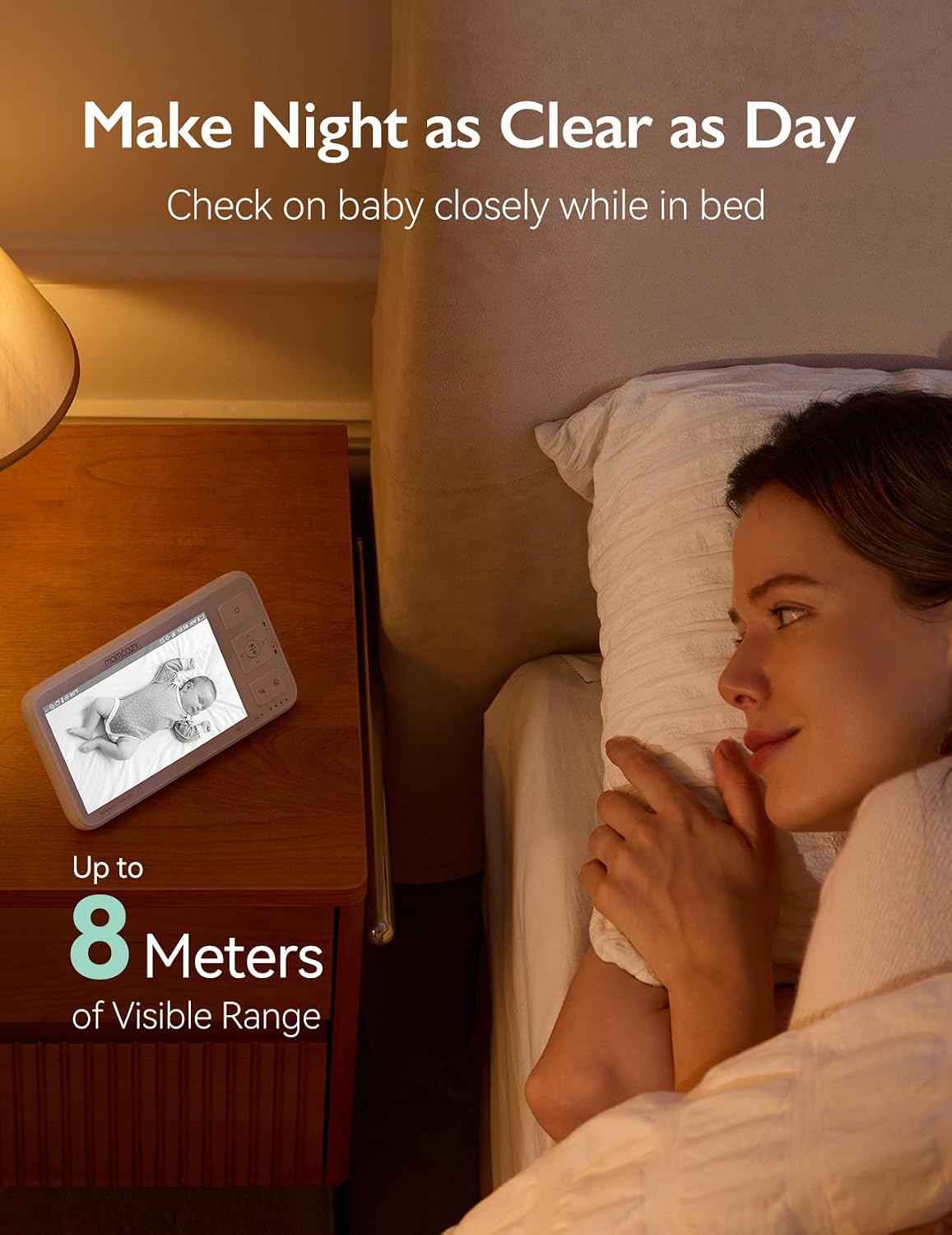 Momcozy Video Baby Monitor, 5.5' 1080P Full HD Baby Monitor with Camera No WiFi, Infrared Night Vision, 5800mAh 120-hrs Battery, ECO, VOX, 2-Way Audio, 1640ft Range, Record and Rewind Locally, BM03