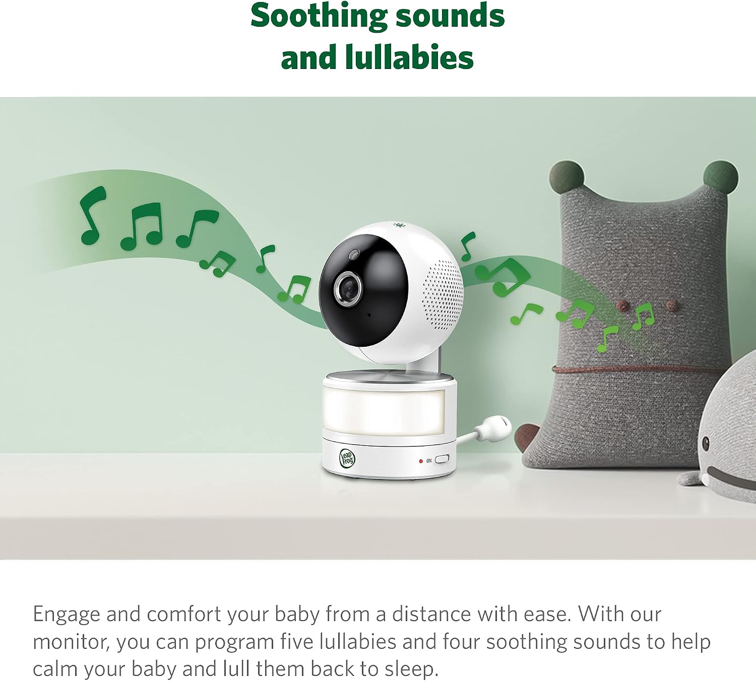 LeapFrog LF915HD Baby Monitor, 5' 720p Screen, 360° Pan & Tilt with 8X Zoom Camera, Color Night Vision, Night Light, Two-Way Intercom, Secure Transmission No WiFi
