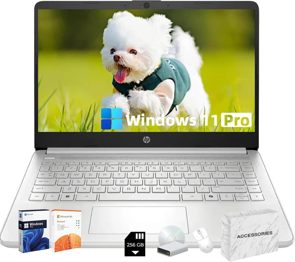 HP 2025 New Student Business Laptop, Intel N150 Proccessor(Beats N4120), 14in LED Screen, 16GB RAM, 128GB UFS+128GB SD Card Storage, Wi-Fi 6, Copilot AI, Windows 11 Pro, Silver
