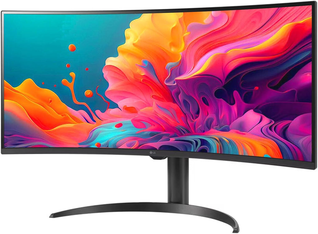 LG 34 Inch WQHD (3440x1440) Curved Smart Monitor, 100Hz, 5ms, HDR10, 99% sRGB, webOS 23, Screen Share, AirPlay 2, Flicker Free, Includes Wireless Screen Mirroring, HDMI, USB-A,Tilt/Height Adjustment