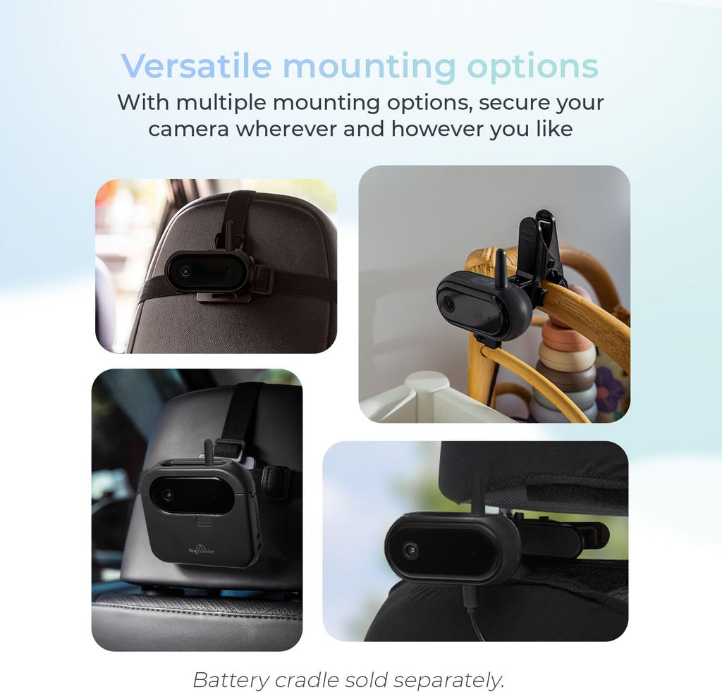 Tiny Traveler Ai Smart Wireless Baby Car Monitor (TT006B) - AI-Powered Safety Alerts: Cry/Laugh/Stand Detection, Virtual Fense, Long Range 1000ft Night Vision Lullabies Night Light - Black