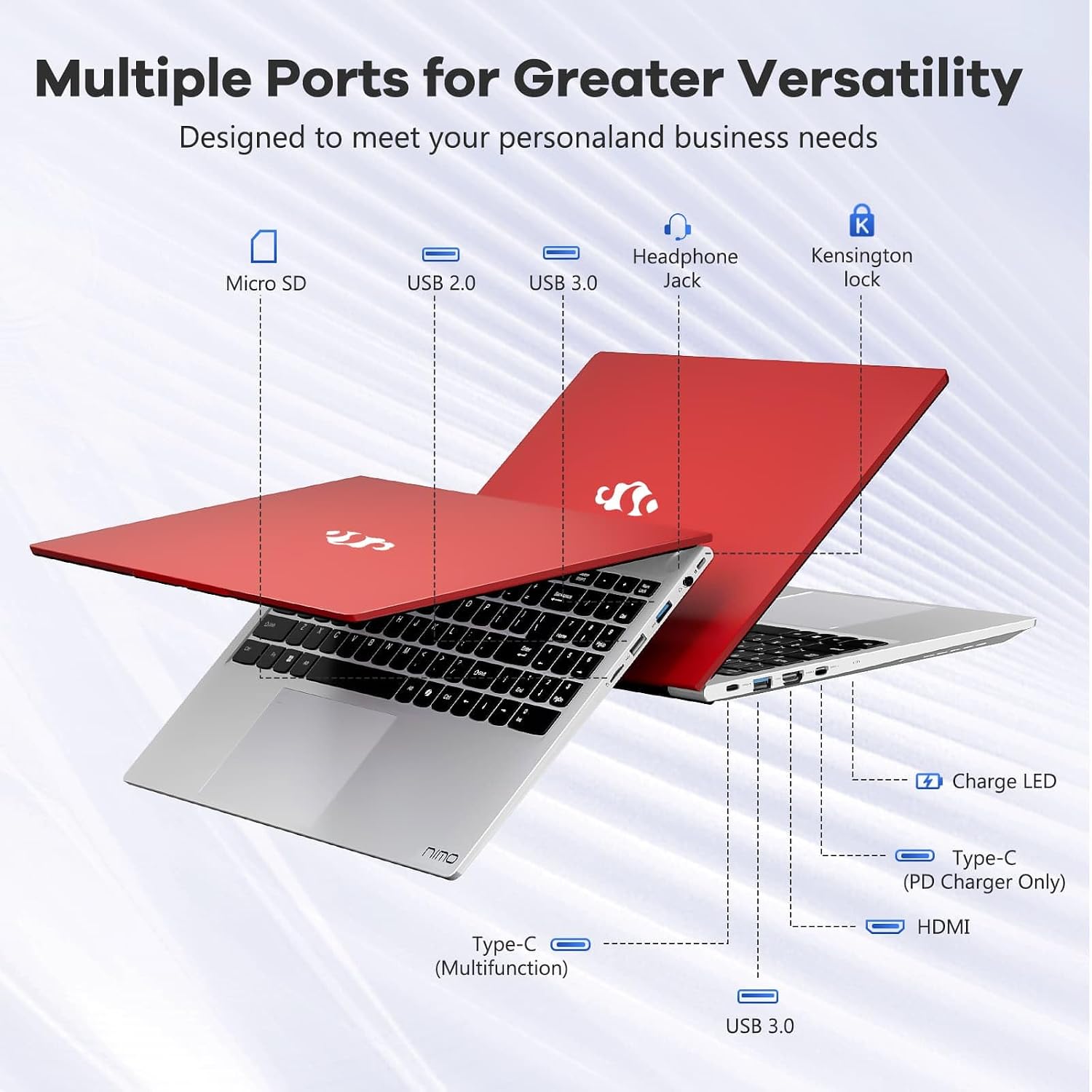 NIMO 15.6' FHD-IPS-Laptop, Intel i5-12450H 8 Cores 16GB RAM 1TB SSD (Beat i7-11800H, Up to 4.4 GHz) 100W Type-C Fingerprint Backlit Keyboard for Professionals & Students Office, Study & Travel