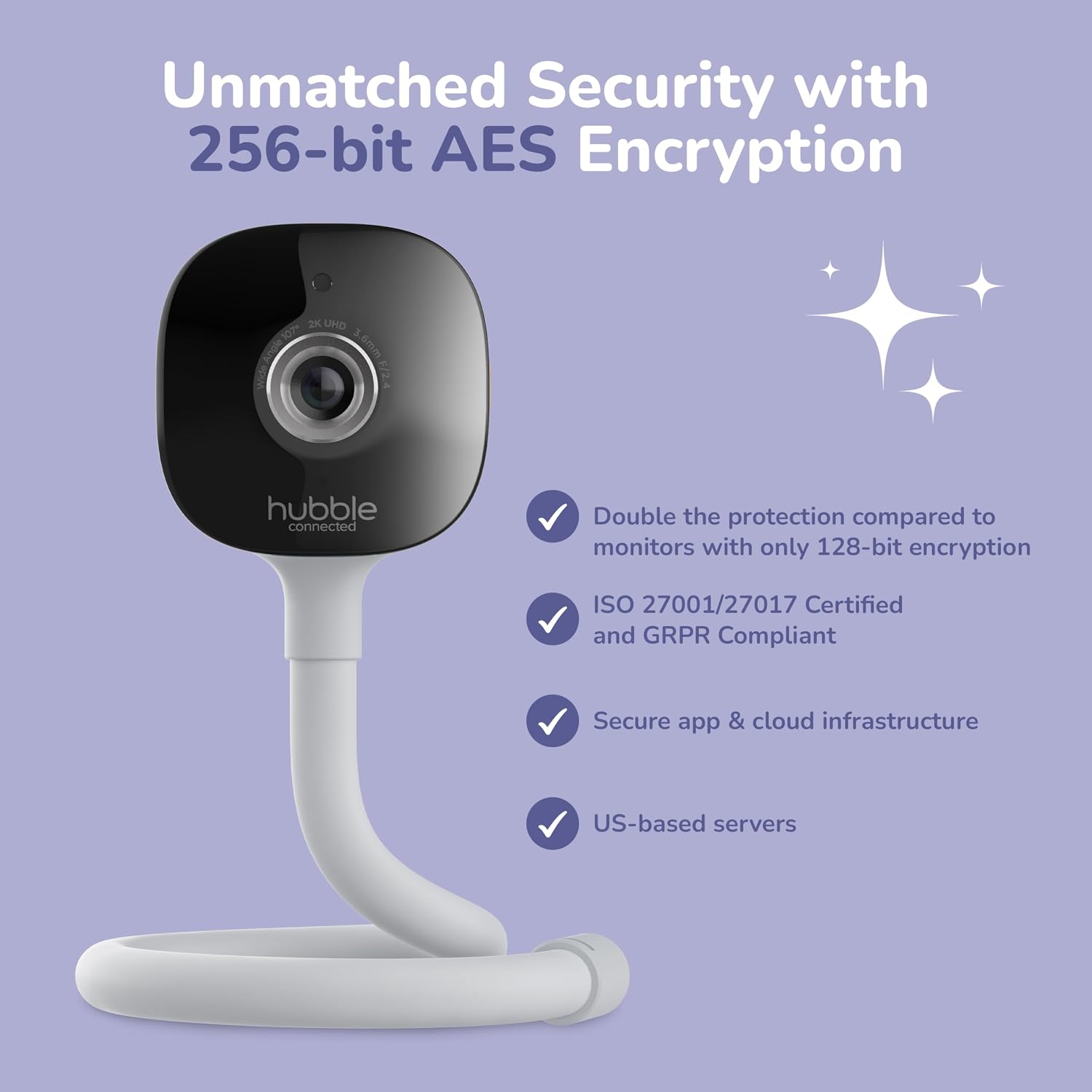 HUBBLE CONNECTED GoBaby AI Twin — 2 Baby Monitor Cameras w/Covered Face & Rollover Alert, True Cry Detection, Sleep Trainer & More — Twin 2K UHD Baby Camera Monitors w/Flexible Mount