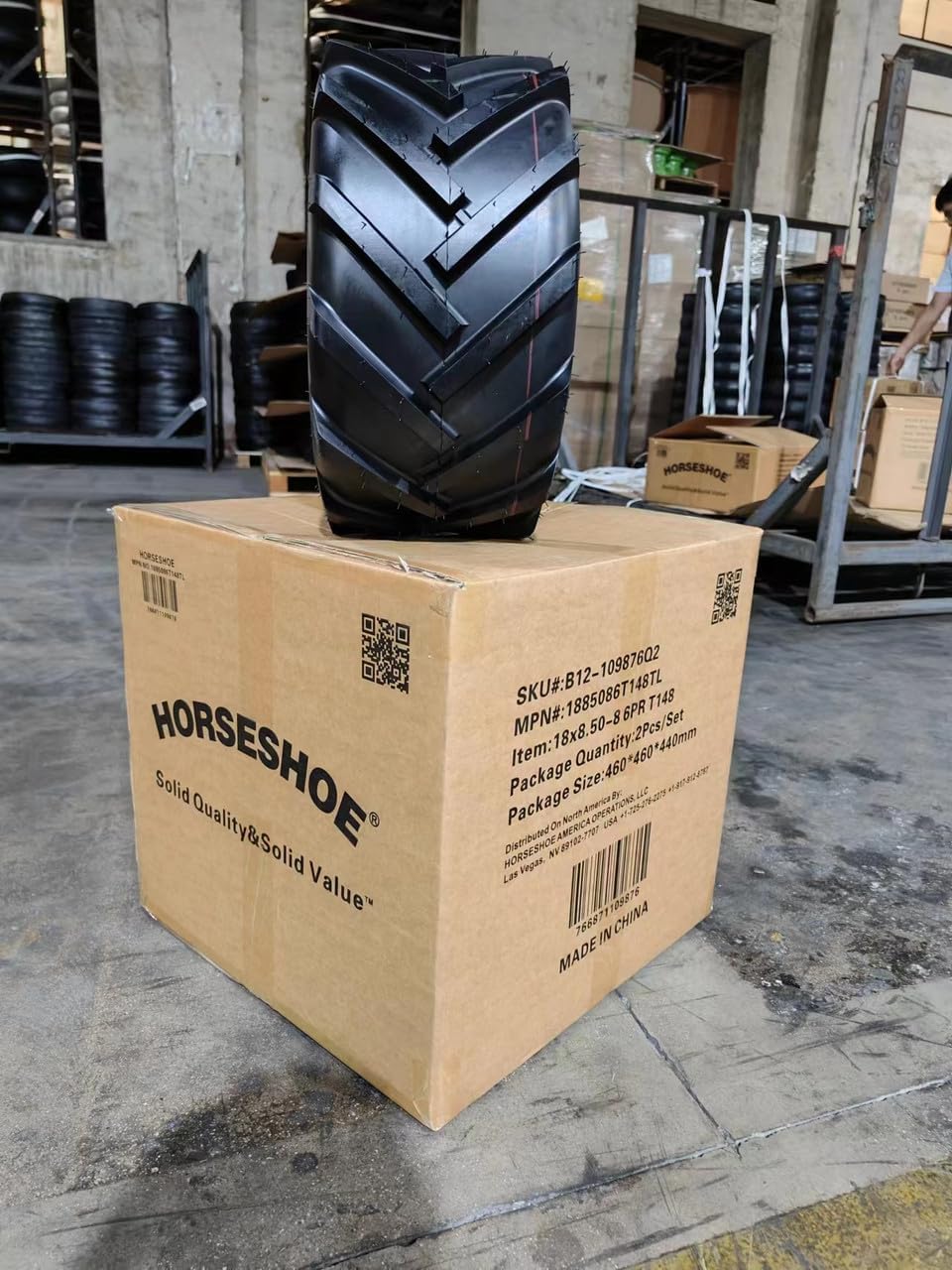 HORSESHOE 2 NEW 18x8.50-8 6Ply | Super Lug Herring Bone | Ditch Witch Trencher AG Farm Tractor Ridding Lawn Mower Tubeless Tires | 18x8.50x8 18x8.5-8 18x8.5x8 T148 188508