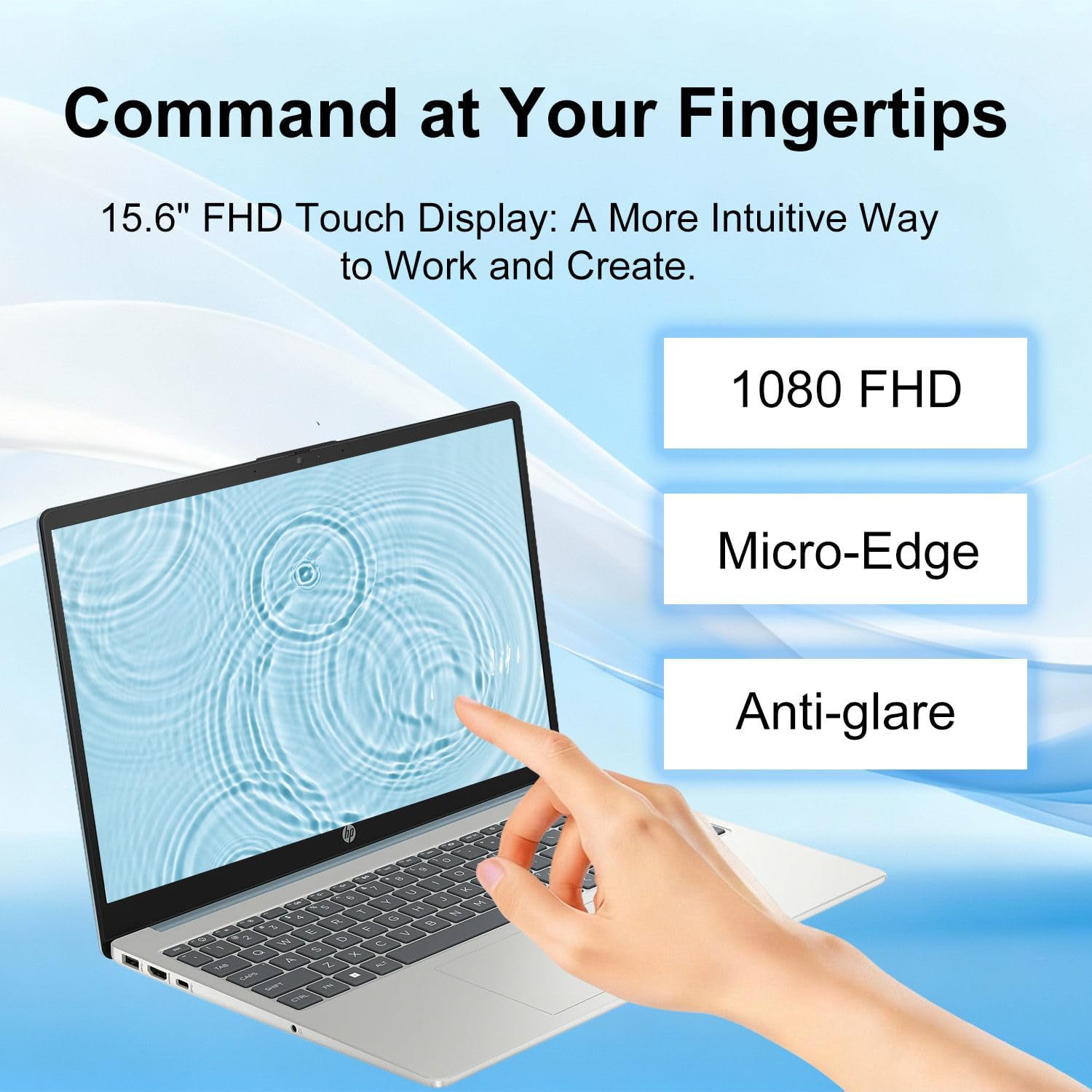 HP Pavilion 2025 Touchscreen Laptop Computer | Intel i3 High-Performance CPU | Thin & Portable | Up to 10H Long Battery Life | 16GB RAM | 2TB PCIe SSD | WOWPC USB | School, Business & Productivity