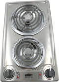 Summit 12' 2 Burner Electric Cooktop 230V Radiant Cooktop, Coil Elements, Made in the USA, Stainless Steel- CCE227SS