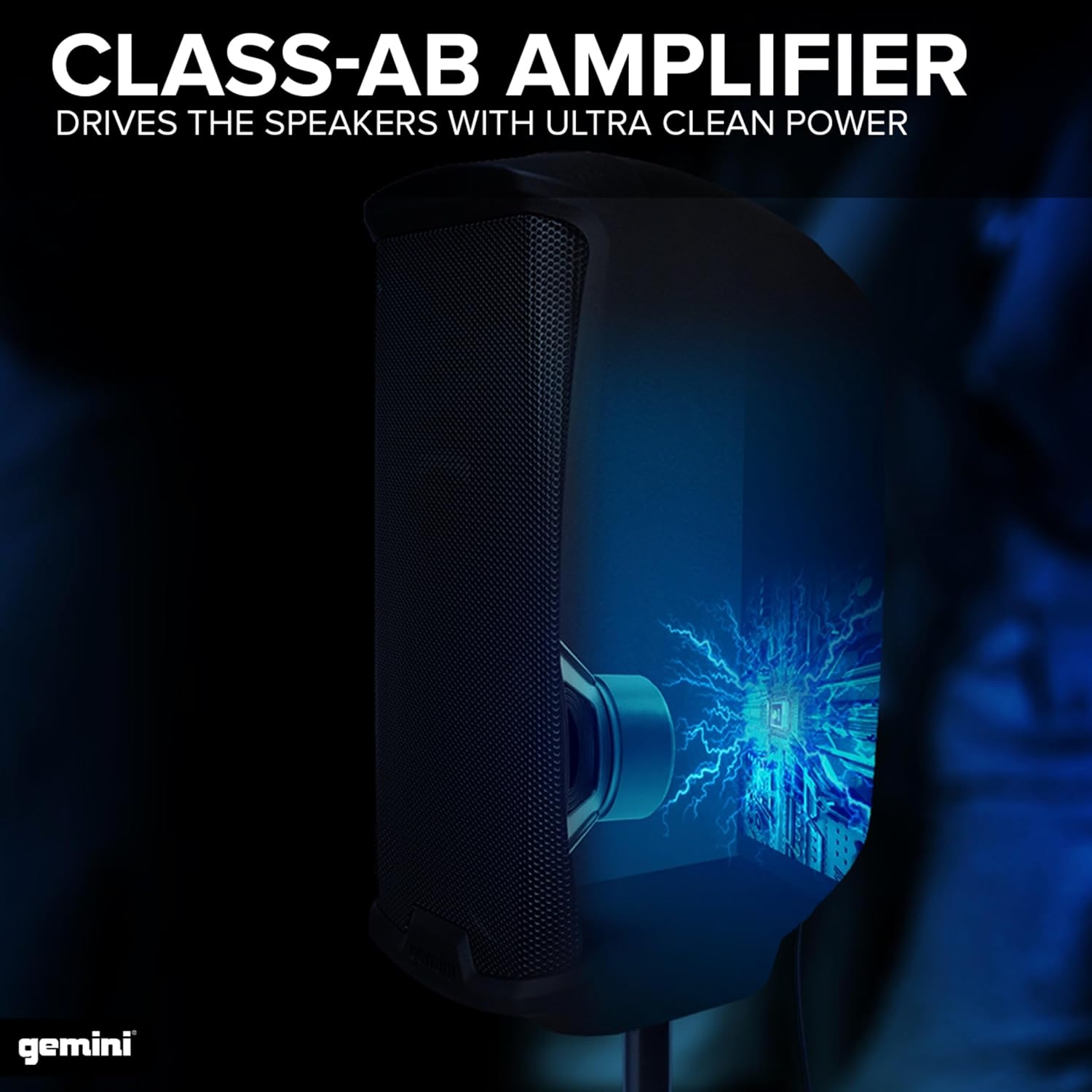 Gemini 120W Powered PA Speaker 15' – Active Stage Monitor with EQ, XLR Inputs, Stand Mount, Road-Ready Design, Full-Range 2-Way Sound for DJs & Events (AS-2115P)