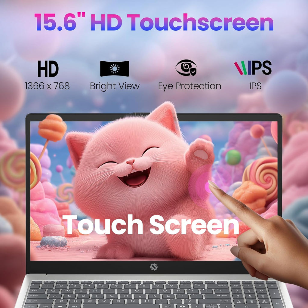 HP 2025 15.6' Touchscreen Laptop, 16GB RAM 1TB SSD Windows 11 Pro, 13th Gen Intel Core i3-1315U (Up to 4.5GHz), Wi-Fi 6, 15.6' LED, AI Copilot, Type-c with Patented KB Kit