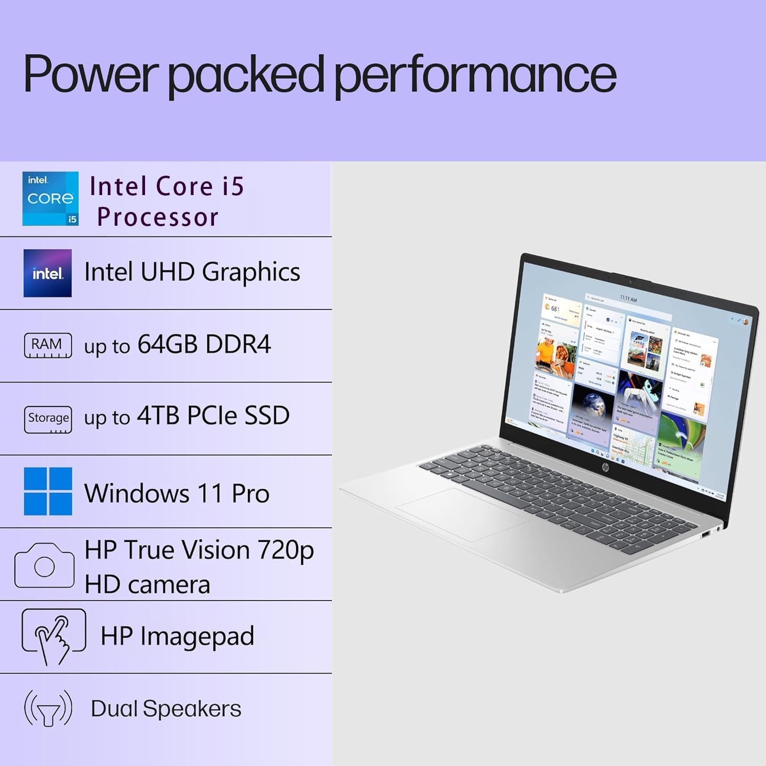 HP 15.6' FHD IPS Display Business Laptop with Lifetime Office 365 for The Web | Intel Core i5-1235U, 12th Gen 10-Core Processor | 32GB RAM, 1TB SSD | WiFi 6, Bluetooth 5, 8HR Battery, 720p HD Cam