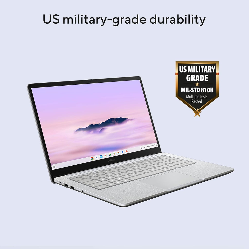 ASUS Chromebook CX1 Laptop (14' FHD Touchscreen, Intel Celeron, 8GB RAM, 256GB Storage (128GB eMMC+128GB SD Card)) Home & Student, Spill-Resistant, Military Grade, Wi-Fi, IST HUB, Chrome OS, CX1405CKA