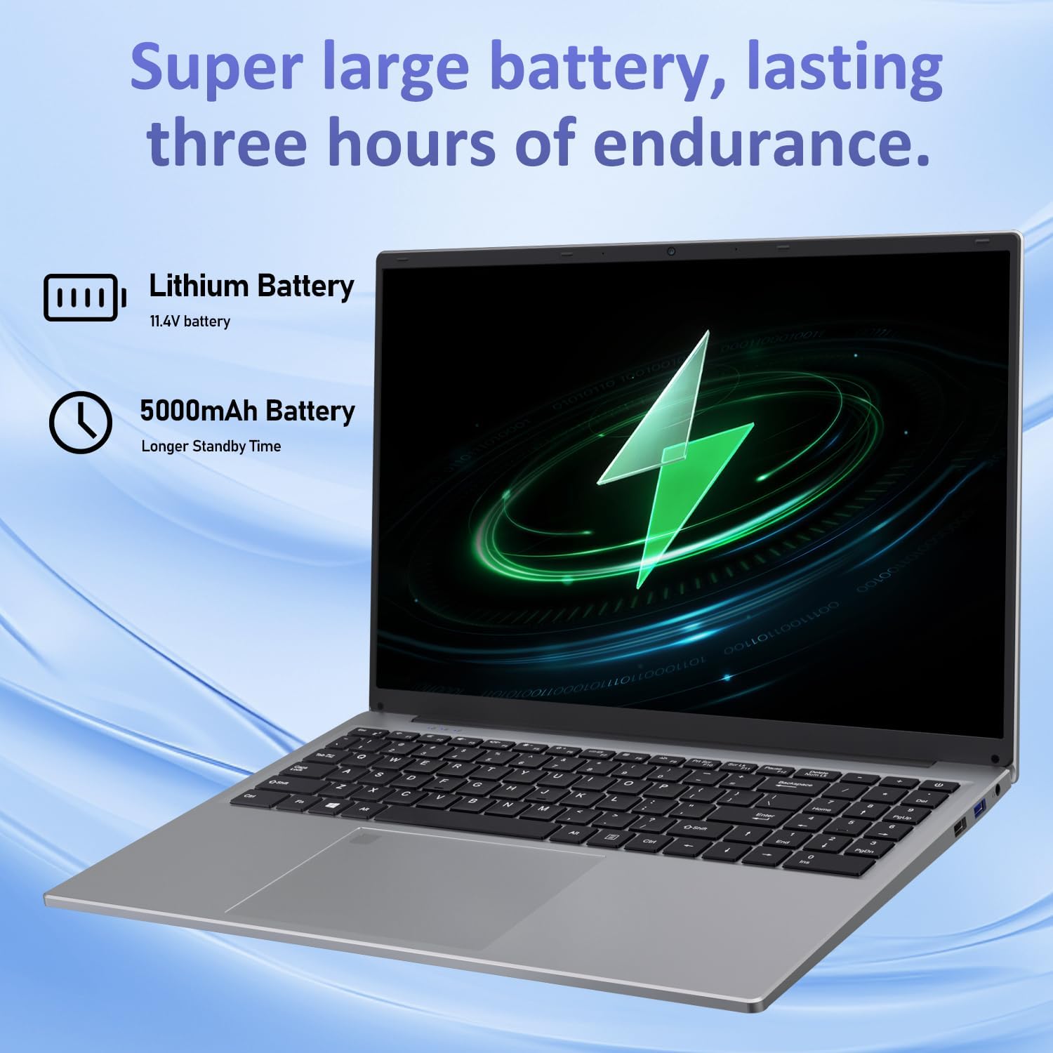Auusda 16' Traditional Laptop Computer, i3 Processor 16GB RAM 1TB SSD Silver Laptops Notebook with Backlit Keyboard, Fingerprint, WiFi 6 Bluetooth 5.3 Laptops for Students & Office USB-C Port
