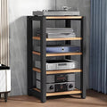 2/3/4/5 Tier Audio Cabinet Record Player Stand Audio Rack, AV Component Media Stand, Tower Player Stand, Home Stereo Rack System With Height-Adjustable Shelf, For DVD Players TV Box Game Console(Beige