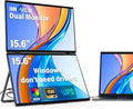 InnoView Portable Dual Monitor 15.6' 1920x1080 Dual Stacked Foldable Monitor | 315° Screen Adjustment | USB-C/HDMI Second Monitor for Laptop, Mac, Windows
