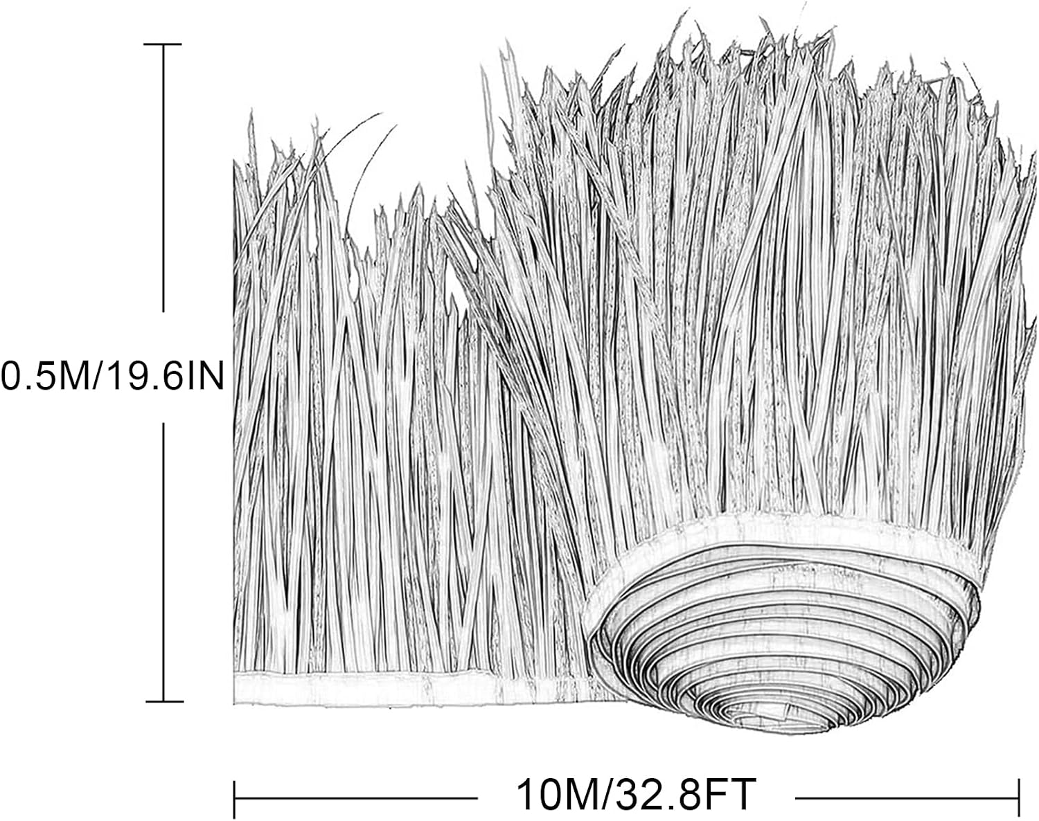 19.6″x32.8′ Mexican Palm Thatch Runner Roll Simulation Thatch Tile Plastic PE Roof Fake Straw Fireproof for Tiki Bar Garden Wooden House Pavilion Roof Decoration(Size:10m/32.8ft,Color:Straw Yellow)