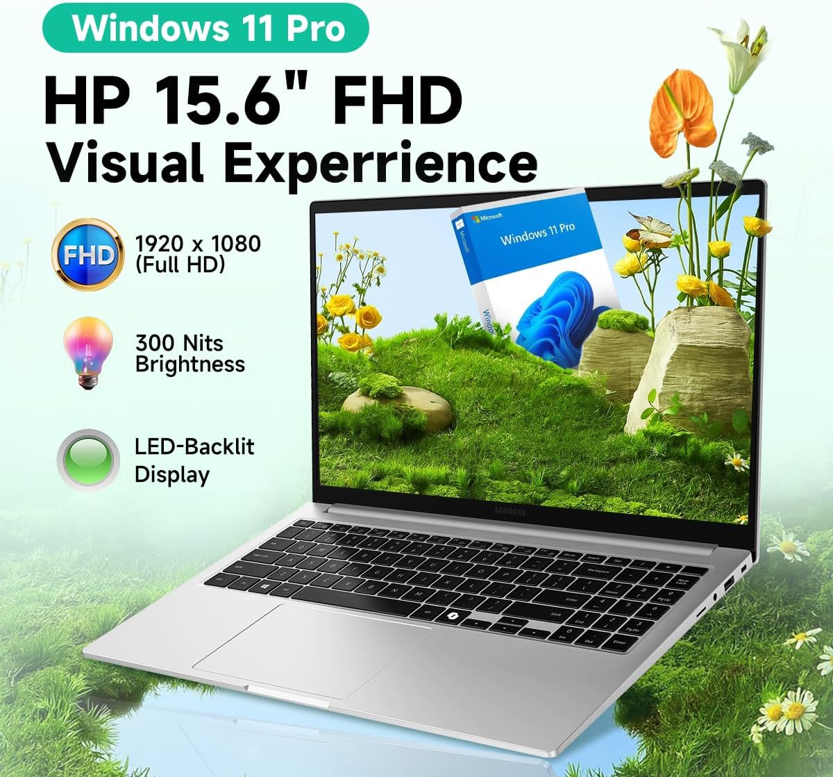 Samsung Galaxy Book4 Business Laptop - 15.6 FHD Display, Intel 10-Core 7 150U, 16GB RAM, 512GB SSD, Backlit Keyboard, Fingerprint, Copilot AI PC, Windows 11 Pro, w/Accessories