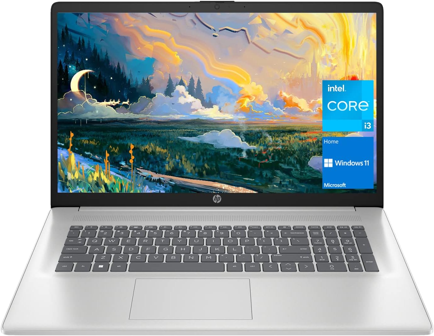 HP 17 Laptop, 17.3' HD+ Display, 11th Gen Intel Core i3-1125G4 Processor, 8GB RAM, 512GB SSD, Wi-Fi, HDMI, Webcam, Windows 11 Home, Silver
