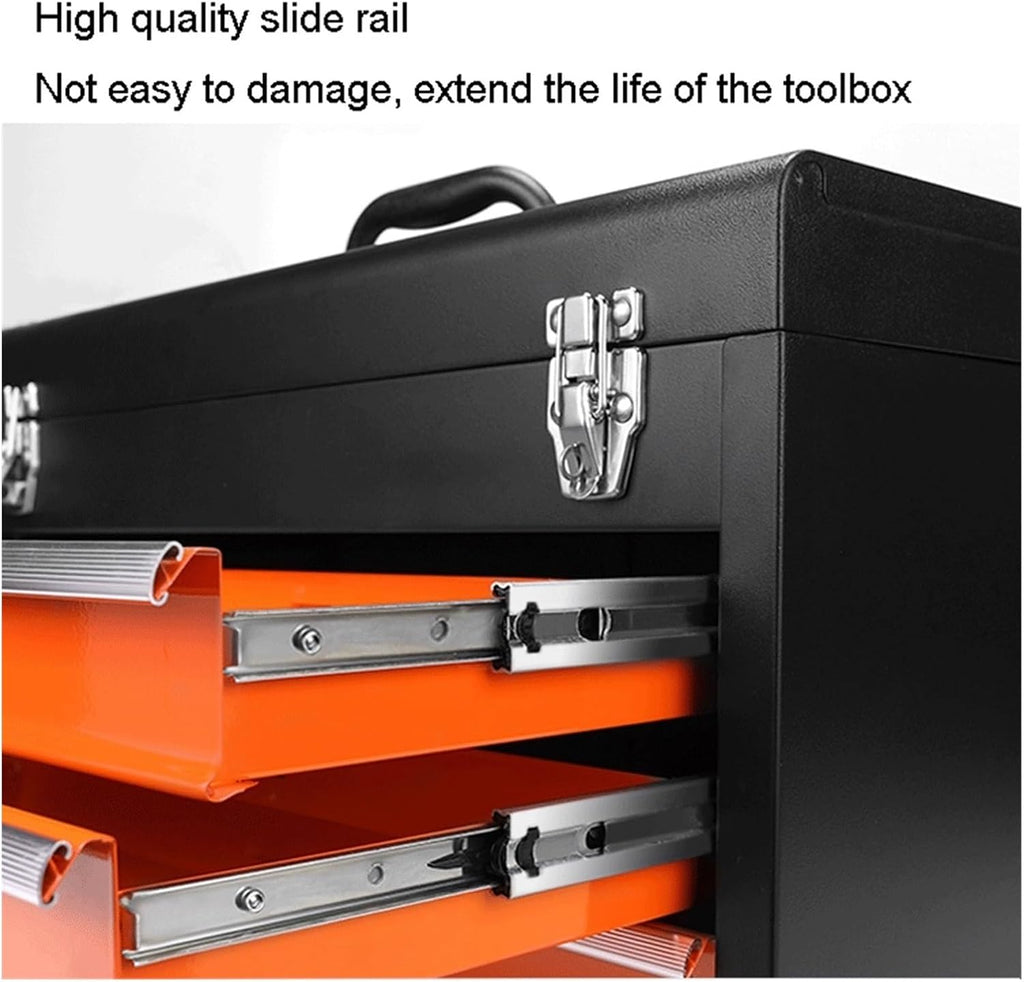 Tool Box Portable Drawer Tool Box Multipurpose Steel Toolbox/Chest Household Tools and Consumer Storage Metal Box for Tools Organization Tool Storage(L)