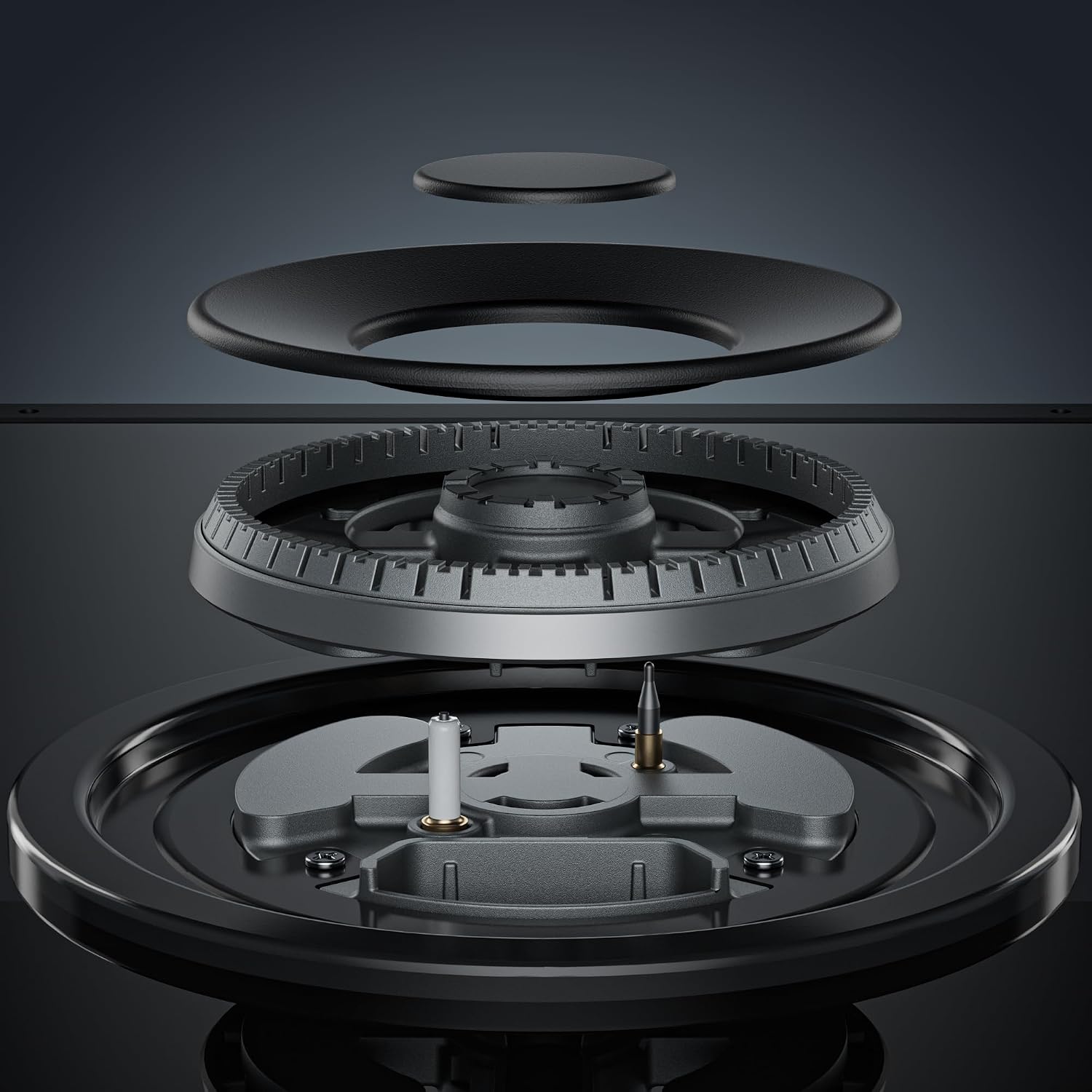 Empava 24' Gas Cooktop in Black Tempered Glass with 4 Burners 24XGC28